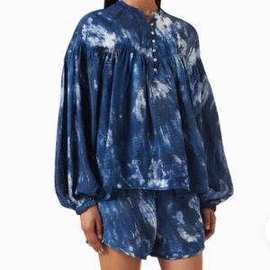 Electric & Rose Indigo Tie-Dye Blouse